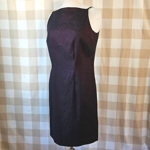 Vtg Y2K 00s Amanda Smith Dress Snake Print Square Neck Black Purple Size 6